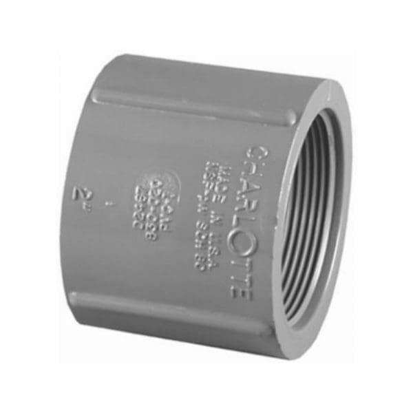 Schedule 80 PVC Coupling, Gray, FPT x FPT, 1-In.