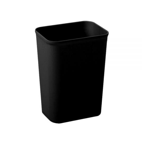 Office Wastebasket, Black, Rectangle, 28-1/8-Qts.