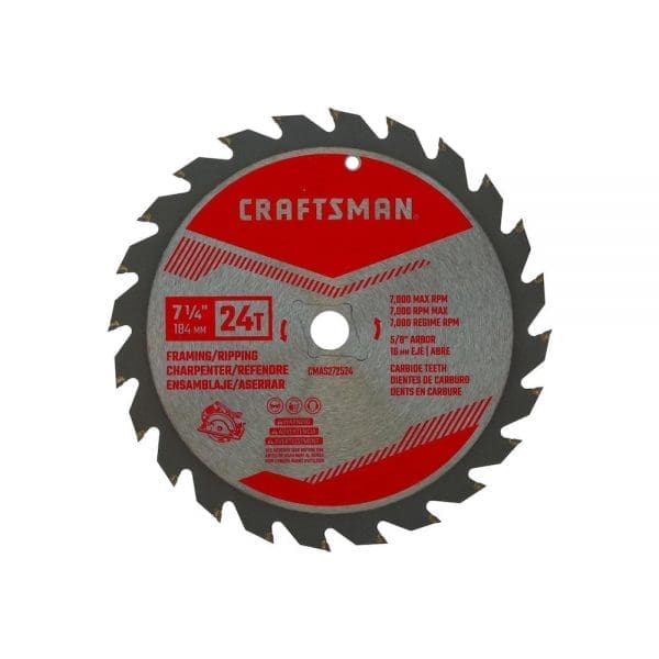 Circular Saw Blade, Carbide-Tipped, 24-TPI, 7-1/4-In.